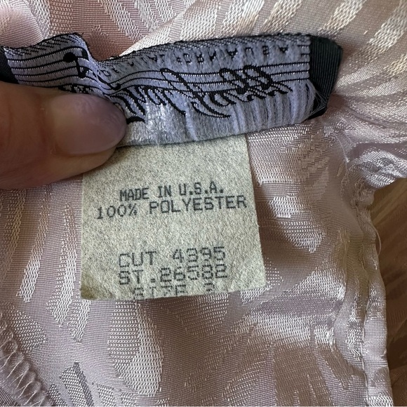 Vintage 80s All That Jazz Powder Pink Party Dress Flutter Sleeves Bow Back - Picture 13 of 16